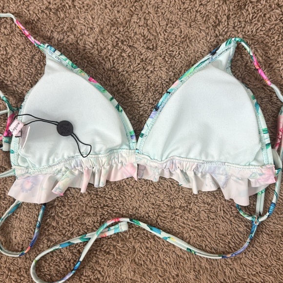 Nanette Lepore Aileen Triangle Bikini Top Green Floral & Butterfly SKU0914 NWOT - Picture 10 of 10